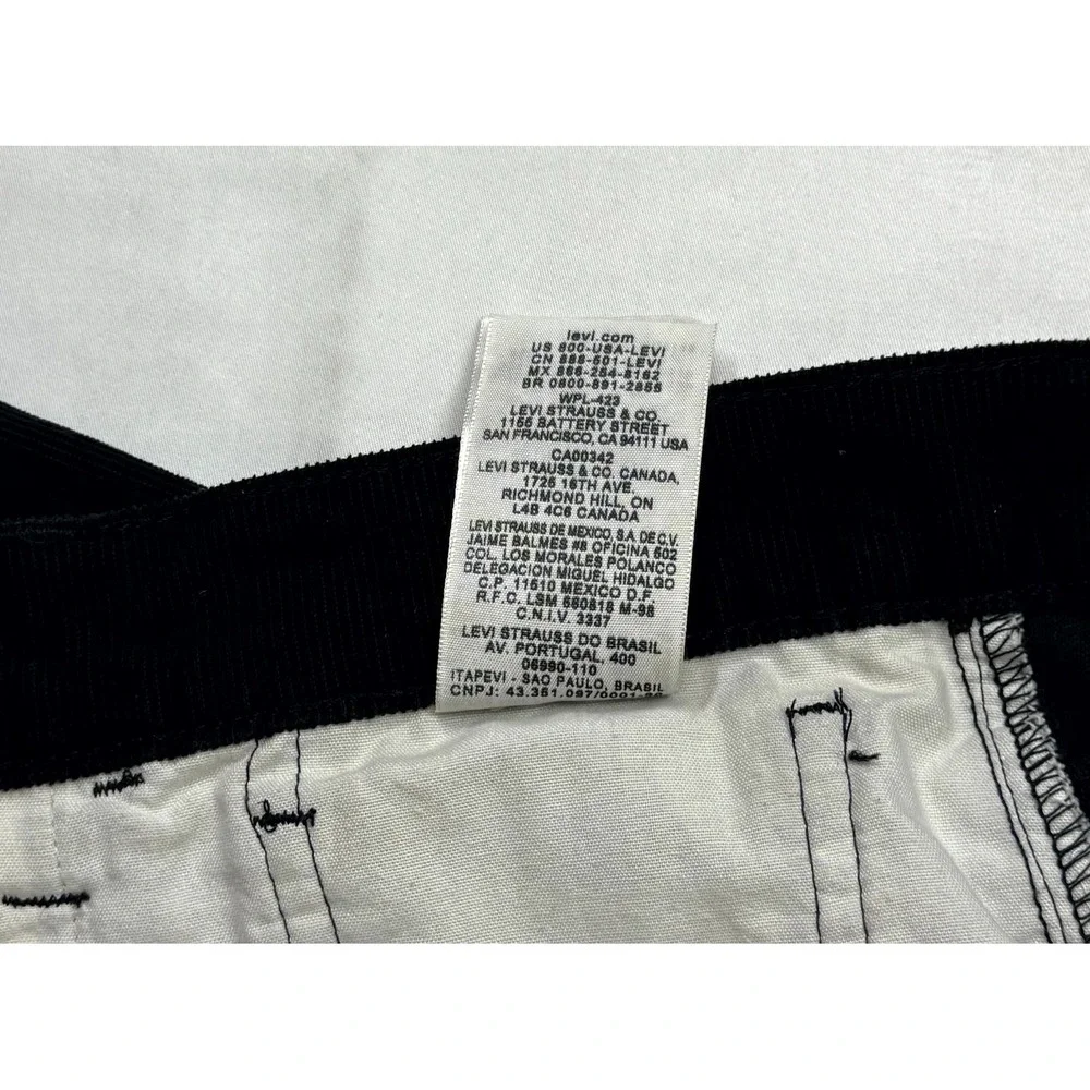 Levi's 511 Pants‎ Mens Size 38x30 Black Cotton Blend Skinny Corduroy Stretch